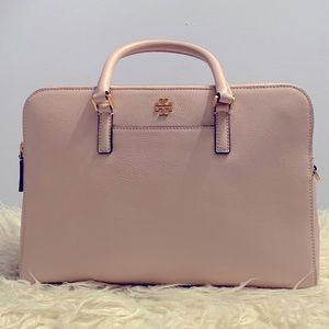 NWT TORY BURCH Georgia Pebbled Satchel Shell Pink